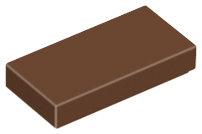 Tile 1 x 2 with Groove in Brown