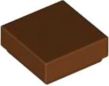 Tile 1 x 1 with Groove in Brown