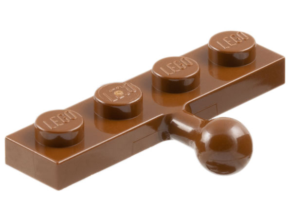 Plate Special 1 x 4 with Towball in Brown