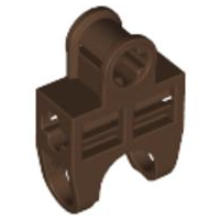 Technic Axle Connector 2 x 3 with Ball Socket, Open Sides in Brown