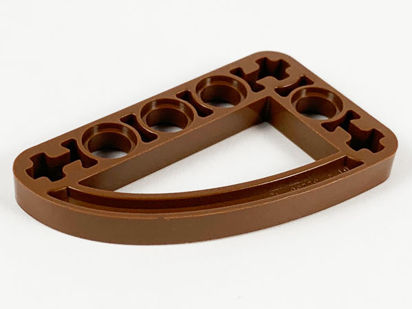 Technic Beam 3 x 5 L-Shape with Quarter Ellipse Thin in Brown