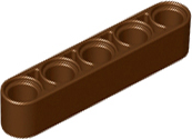 Technic Beam 1 x 5 Thick in Brown