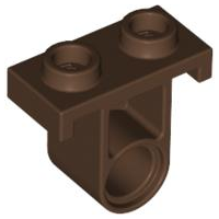 Technic Pin Connector Plate with One Hole (Single on Bottom) in Brown