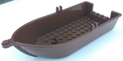 Boat / Rowing Boat 18 x 8 x 2 1/3 with Oarlocks in Brown