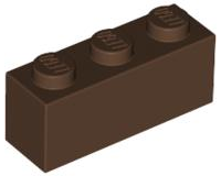 Brick 1 x 3 in Brown