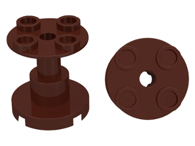 Support Round 2 x 2 x 2 Stand with Reach-Through Center Hole in Brown