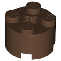 Brick Round 2 x 2 with Axle Hole in Brown