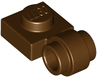 Plate Special 1 x 1 with Clip Light, Bar Hole [Thick Ring] in Brown