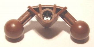 Large Figure Skeletal, Limb, Angular 90°, 4 x 4 x 2 with 2 Ball Joints, and Axle Hole in Brown