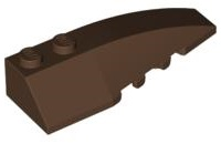Brick Wedged, Curved 6 x 2 Right, Inner Ridges in Brown