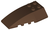 Brick Wedged, Curved 6 x 4 Triple in Brown