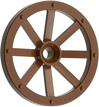 Wheel Wagon Large (33mm D.), Round Hole For Wheel Holder Pin in Brown