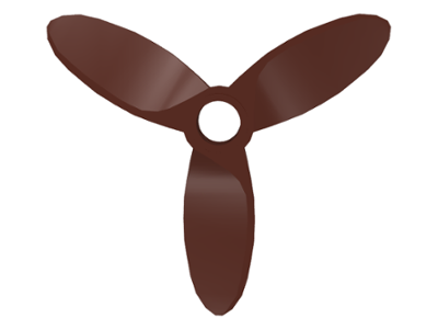 Propeller 3 Blade 5.5 Diameter with Hole for Technic Pin in Brown