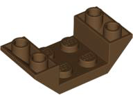 Brick Sloped Inverted 45° 4 x 2 Double with 2 x 2 Recessed in Brown