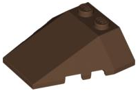 Brick Wedged, Sloped 4 x 4 Triple, Stud Notches in Brown