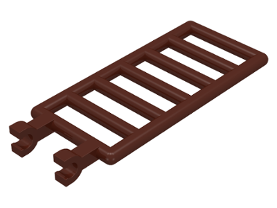 Bar 7 x 3 with Double Clips (Ladder) [Straight Clips] in Brown