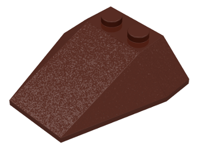 Brick Wedged, Sloped 4 x 4 Triple, No Stud Notches in Brown