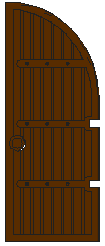Door, Gate 1 x 4 x 9 Curved Top in Brown