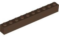 Brick 1 x 10 in Brown
