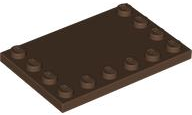 Plate Special 4 x 6, Studs on 3 Edges in Brown