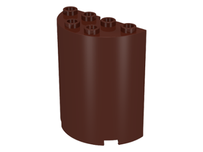 Cylinder Half 2 x 4 x 4 in Brown