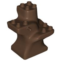 Duplo Plant Tree Trunk Segment Base in Brown