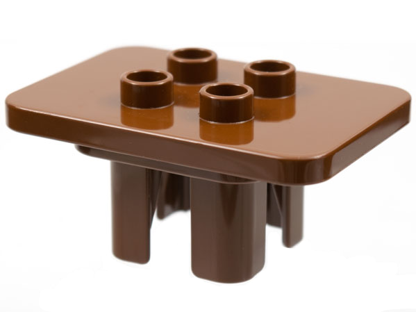 Duplo Table 3 x 4 x 1 1/2 with 4 Top Studs in Brown
