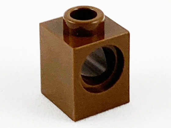 Technic Brick 1 x 1 with Pin Hole in Brown
