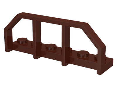 Plate Special 1 x 6 with Train Wagon End Fence in Brown