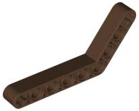 Technic Beam 1 x 9 Bent (6 - 4) Thick in Brown