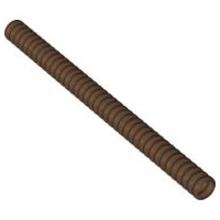 Hose, Ribbed 7mm D. 13L / 10.4cm in Brown