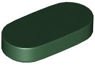 Tile Round 1 x 2 in Dark Green