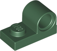 Plate Special 1 x 2 with Pin Hole on Top in Dark Green