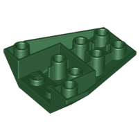 Brick Wedged, Sloped Inverted 4 x 4 Triple [4 Connections between Front Studs] in Dark Green