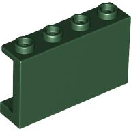 Panel 1 x 4 x 2 with Side Supports - Hollow Studs in Dark Green