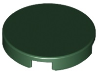 Tile Round 2 x 2 with Bottom Stud Holder in Dark Green
