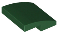Brick Curved 2 x 2 x 2/3 in Dark Green