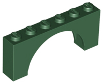 Brick Arch 1 x 6 x 2 - Thin Top without Reinforced Underside [New Version] in Dark Green