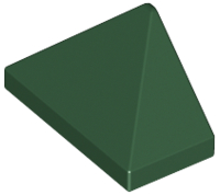 Brick Sloped 45° 2 x 1 Triple with Inside Stud Holder in Dark Green