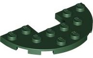 Plate Round Half 3 x 6 with 1 x 2 Cutout in Dark Green