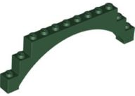 Brick Arch 1 x 12 x 3 Raised Arch with 5 Cross Supports in Dark Green