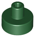 Tile Special Round 1 x 1 with Hollow Bar in Dark Green