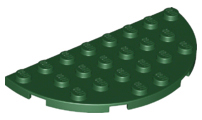 Plate Round Half 4 x 8 in Dark Green