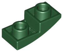 Brick Curved Inverted 2 x 1 in Dark Green