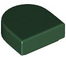 Tile Round 1 x 1 Half Circle in Dark Green