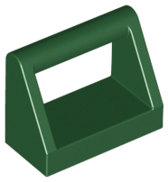 Tile Special 1 x 2 with Handle in Dark Green