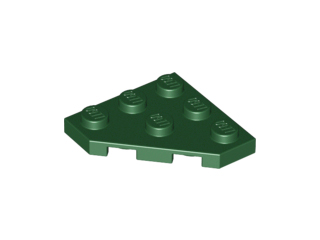 Wedge Plate 3 x 3 Cut Corner in Dark Green