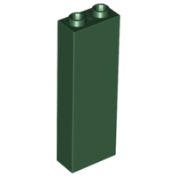 Brick 1 x 2 x 5 with Hollow Studs in Dark Green
