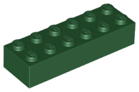 Brick 2 x 6 in Dark Green