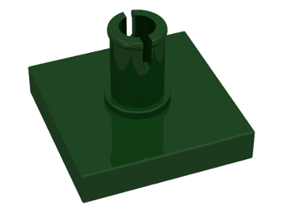 Tile Special 2 x 2 with Top Pin in Dark Green